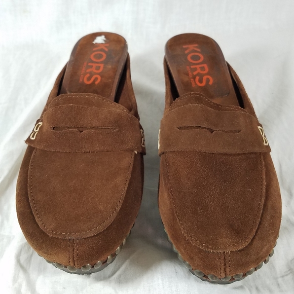Michael Kors Leather Clog Sandle Italy Sz 7B Shoes - Picture 1 of 7